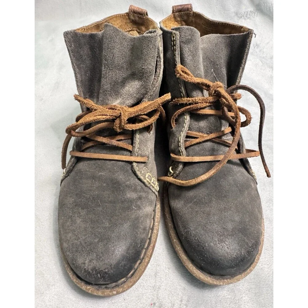 Børn Temple II Women's Ankle Boots Suede Leather  Braided Chukka Comfort Size 10